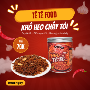Khô heo cháy tỏi Tê Tê Food (200g) thơm lừng tỏi cháy, ngon khó đỡ.